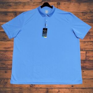 Callaway Opti-Dri Ottoman Polo Shirt Mens 3XL XXXL Blue Performance Stretch S/S